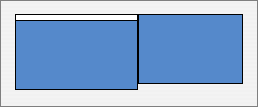 Screenshot of screen arrangement in the Displays panel of System Preferences, with the smaller screen on the right.